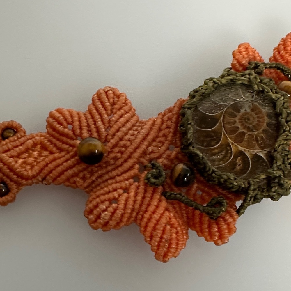 Artisanal Handcrafted Orange green Quartz stone Beaded Bracelet - Picture 6 of 11